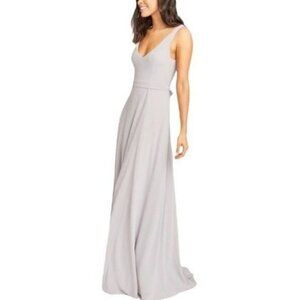 Show Me Your Mumu Jenn Maxi Dress Dove Grey Chiffon  New Without Tags